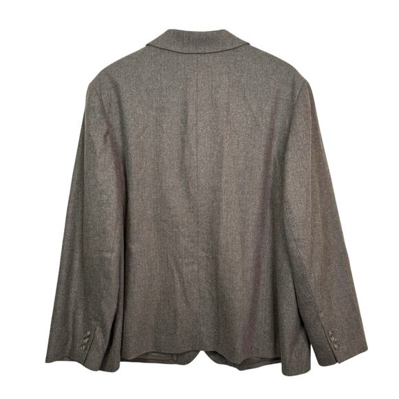 Lands End Plus Size 24W Wool Brown Herringbone 3 Button Lined Blazer Jacket - Picture 5 of 7